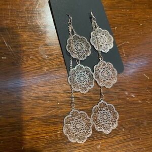 Express Rose Gold Filigree Drop Earrings